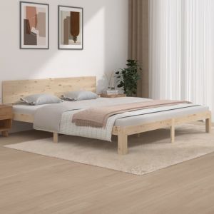 Image de VidaXL Cadre de lit Bois massif 180x200 cm Super King 810510