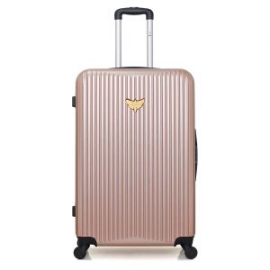 Image de Valise Cabine 4 roues simples Agata 55 cm rose doré