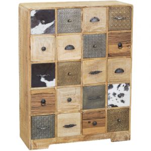 Aubry Gaspard Commode en manguier Vache 20 tiroirs
