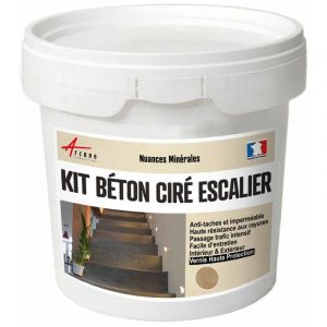 Image de Arcane industries Béton Ciré Escalier - Kit Complet avec primaire et vernis Barbadine - Vert - kit 5 m2 (2 couches)