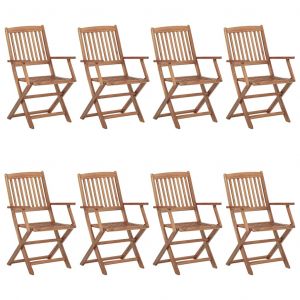 VidaXL Chaises pliables d'ext?rieur 8 pcs Bois d'acacia solide