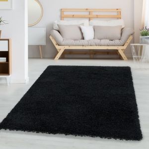 Carpetsale24 Uni Tapis de Salon Shaggy Uni Tapis Noir 240x340 cm Chambre Tapis Poil Long Moelleux et Doux