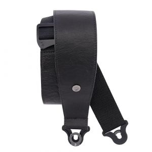D'Addario Comfort Leather Auto Lock Guitar Strap Black