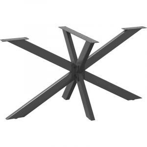 VidaXL Pied de table &agrave; manger en forme d'araign&eacute;e, anthracite, 150 x 78 x (72-73) cm, acier 4013118