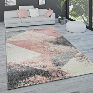 Paco Home Tapis De Salon Tapis De Salon Poils Ras Pastel Tapis Vintage Divers Styles, Dimension:80x150 cm, Couleur:Multicolore