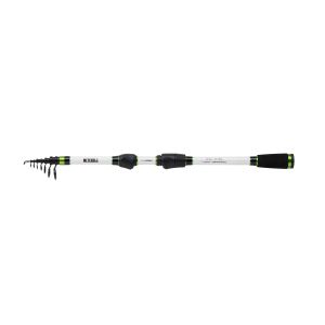 Mitchell Epic MX1 Canne à pêche télescopique idéale pour la pêche à la perche, à la truite, au chevesne et aux petits prédateurs, design télescopique pour faciliter le voyage, unisexe, blanc/noir, 1,8