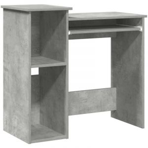 VidaXL Bureau avec étagères gris béton 84x40x78 cm bois d'ingénierie