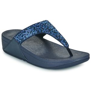 FitFlop Femme Lulu Crystal-Mix Toe-Post Sandals, Bleu Marine, 38 EU