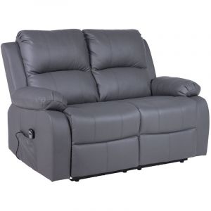 Armand - canapé 2 places relax électrique en simili - gris