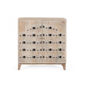 Buffet sculpté à la main en bois de manguier