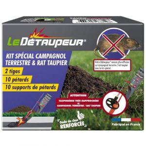DETAUPEUR - Kit Pi&egrave;ge Anti Campagnols - 10 P&eacute;tards Inclus - Fonctionne Uniquement avec Le Kit Complet Valisette KITCAMPE