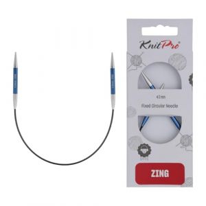 Knitpro Aiguilles &agrave; tricoter fixes Zing &ndash; &Eacute;pingles &agrave; tricoter circulaires 22,5 cm x 4 mm