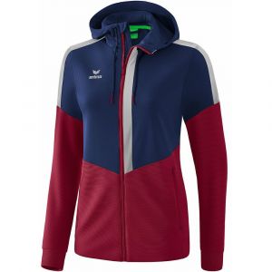 Erima Squad Veste d'entraînement à capuche Femme New Navy/Bordeaux/Silver Grey FR: 2XL (Taille Fabricant: 44)