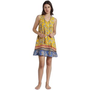 Admas pour femme. Robe sans manches Hippy Beach jaune Admas