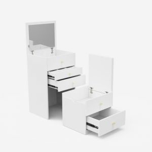 Table de c vet de station de maquillage d'armoire de miroir peu encombrante Deva