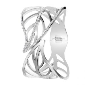 Bracelet feuille par So Charm ornée de cristaux Swarovski BS1635-ARGENT