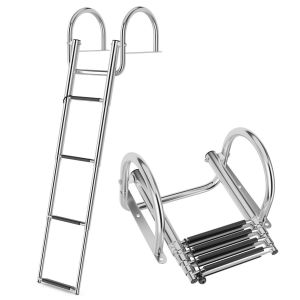 Coast Boat Ladder - Echelle de piscine - 4 marches - pliable - antidérapante - 120 cm - inox