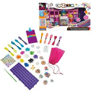 Lexibook Atelier de création de bracelets de l'amitié tout-en-un, Rose Violet Bleu Turquoise Vert Orange Jaune Noir Blanc, CRSS46