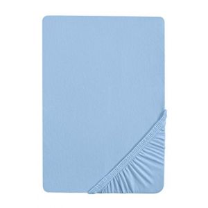 Biberna 77144/221/040 Drap-housse en jersey stretch 90 x 190 cm 100 x 200 cm Couleur : bleu glacier - Type : Cuisine