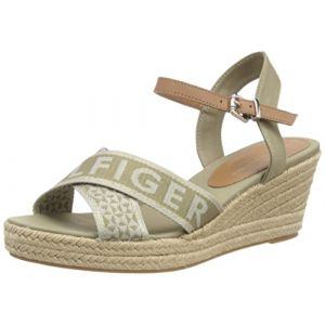 Image de Tommy Hilfiger Tommy Webbing Low Wedge Sandal, Cage Espadrille Femme, Woodridge, 39 EU