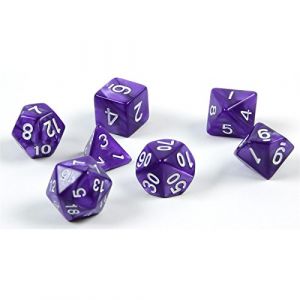 7 dés polyédriques pour Les Jeux de rôle et Les Jeux de Table en Pourpre avec Sac