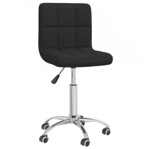 VidaXL Chaise Pivotante De Salle ¿¿ Manger Noir Tissu