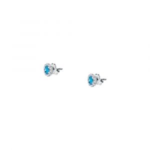 Cleor Boucles D'oreilles En Argent 925/1000 Et Zircon