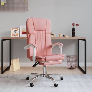 VidaXL Fauteuil inclinable de bureau Rose Similicuir Rose