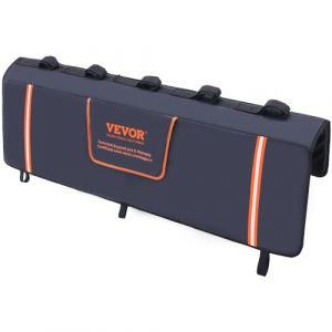 VEVOR Coussin de Protection de Hayon 135x83 cm Coussin de Hayon Porte-Vélos avec 5 Sangles de Fixation Housse de Protection pour Hayon de Pick-up 2 Poches à Outils Transport 5 Vélos Kayak Échelle VTT
