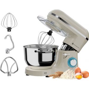 KitchenBrothers Robot de cuisine - Robot de cuisine - 6.2L - Mixeur avec bol de mixage - Mixeur de cuisine - 2000W - Champagne