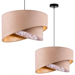Plafonnier Lustre Suspendu Abat-Jour Doré