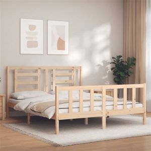 VidaXL Cadre de lit sans matelas bois de pin massif