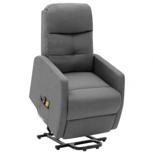 Image de VidaXL Fauteuil Inclinable de Massage Tissu Gris Clair