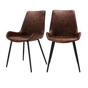 Rendez Vous D&eacute;co Chaise Austin marron (lot de 2)