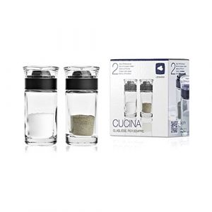 Leonardo Cucina Salière et Poivrière 2 Pcs., Moulin à Poivre - Sel, Mélange de Matériaux, 4 cl, 37715