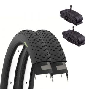 Ecovelò 26 x 4,0 (100-559) + pièces avec V.a Fat Bike Pneus VTT 2 26 x 4.0 X Unisexe, Noir, 26
