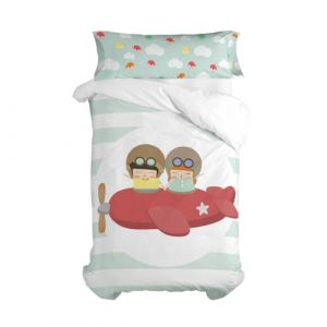 HappyFriday Happynois Learning to Fly Parure de lit 2 pi&egrave;ces Multicolore Lit de 105 cm