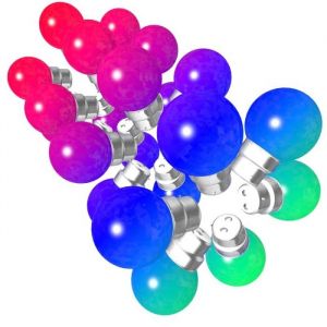 Ampoules LED - Guirlande - B22 - RGB - Incassables - 1W &eacute;quivalent 15W - 50000 heures