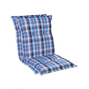 Image de Homeoutfit24 Prato Coussin de Chaise de Jardin, Fabrique en Europe, Confortable, Resistant aux UV, Housse Douce, 2 pièces Bleu/Blanc