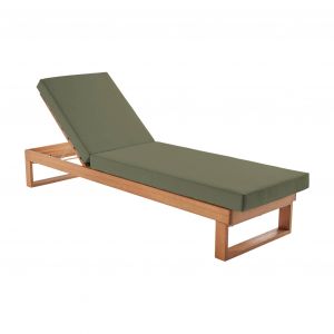 Image de Bain de soleil en bois d'eucalyptus multi positions kaki