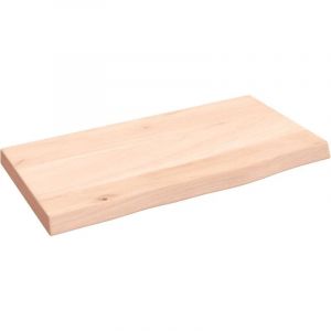 VidaXL &Eacute;tag&egrave;re murale 40x20x2 cm bois de ch&ecirc;ne massif non trait&eacute;
