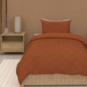 Soleil d'Ocre Intemporel Parure Housse de Couette 3D Microfibre 140x200 cm Gaia Terra, par