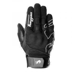 Furygan Jet Neon D3O - Gants de Moto Homme - Paume 100% Cuir - Confort - Gants d'été - Respirant & Léger - Compatibles écrans - Touch Screen, Noir-Blanc