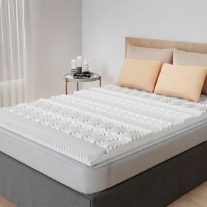 Image de Surmatelas mémoire de forme 160x200x5cm - Surmatelas 13 Zones de soutien pour un confort optimal - Mousse Haute densité 38 kg/m3 - Blanc