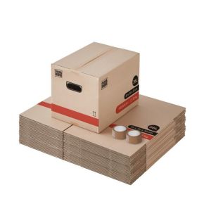 Pack and Move- Lot 30 Cartons D&eacute;m&eacute;nagement Livres Premium - 40 X 30 X 30 Cm - Extr&ecirc;me R&eacute;sistance 30 KG - Double &Eacute;paisseur - 2 Adh&eacute;sifs Offerts