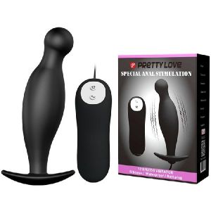 Baile Pretty Love Plug Anal Silicona 12 Modos Vibracion Negro -