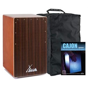 Xdrum Cajon El Bajo porte basse cocoa brown/ébène set méthode d'apprentissage & housse comprises