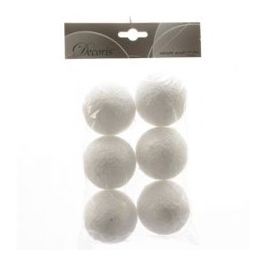 Loula - 6 boules de Noël blanches (6 cm)
