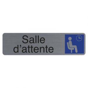 Exacompta Plaque signalétique adhésive Salle d'attente - Rectangle Gris / Bleu