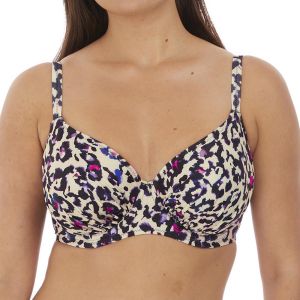 Haut de maillot de bain emboitant armatures léopard